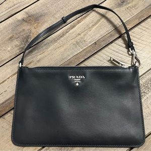 PRADA Leather wristlet small handbag
